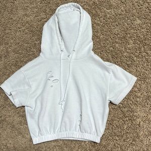 white hooded tee